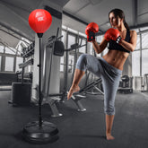 Boxing Punching Bag W/ Height Adjustable Stand Boxing Gloves Teenagers & Adults
