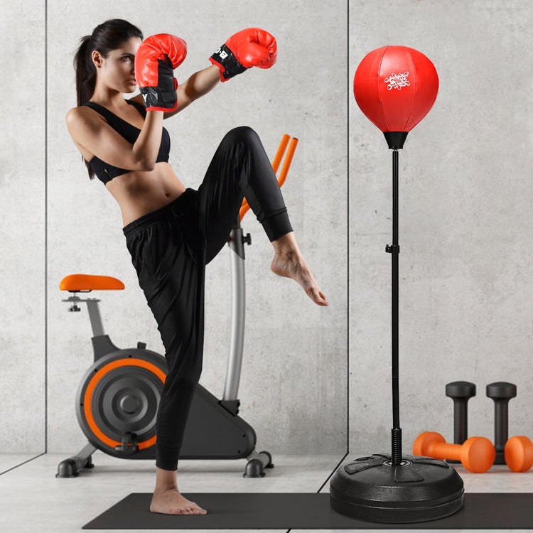 Boxing Punching Bag W/ Height Adjustable Stand Boxing Gloves Teenagers & Adults