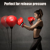Boxing Punching Bag W/ Height Adjustable Stand Boxing Gloves Teenagers & Adults