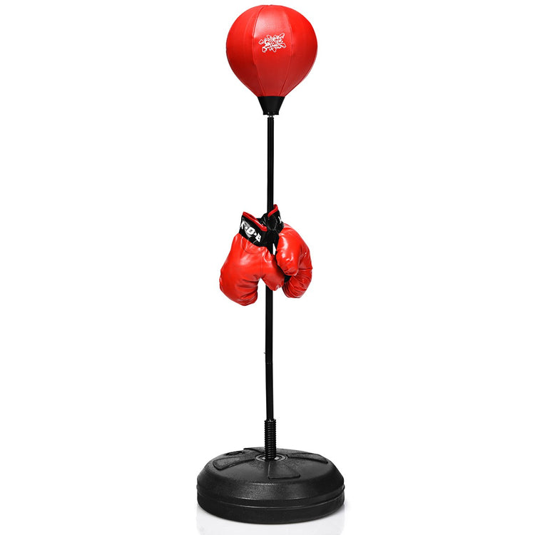 Boxing Punching Bag W/ Height Adjustable Stand Boxing Gloves Teenagers & Adults